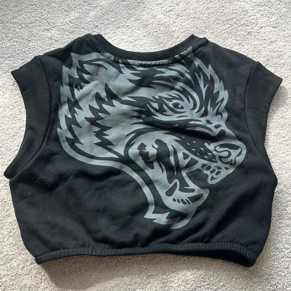 DarcSport singed waist crop top